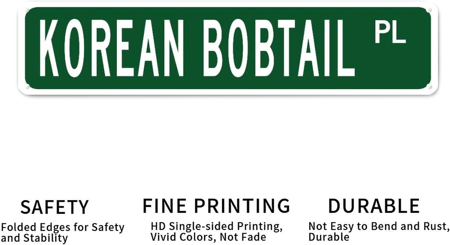 Korean Bobtail Metal Wall Sign Decor