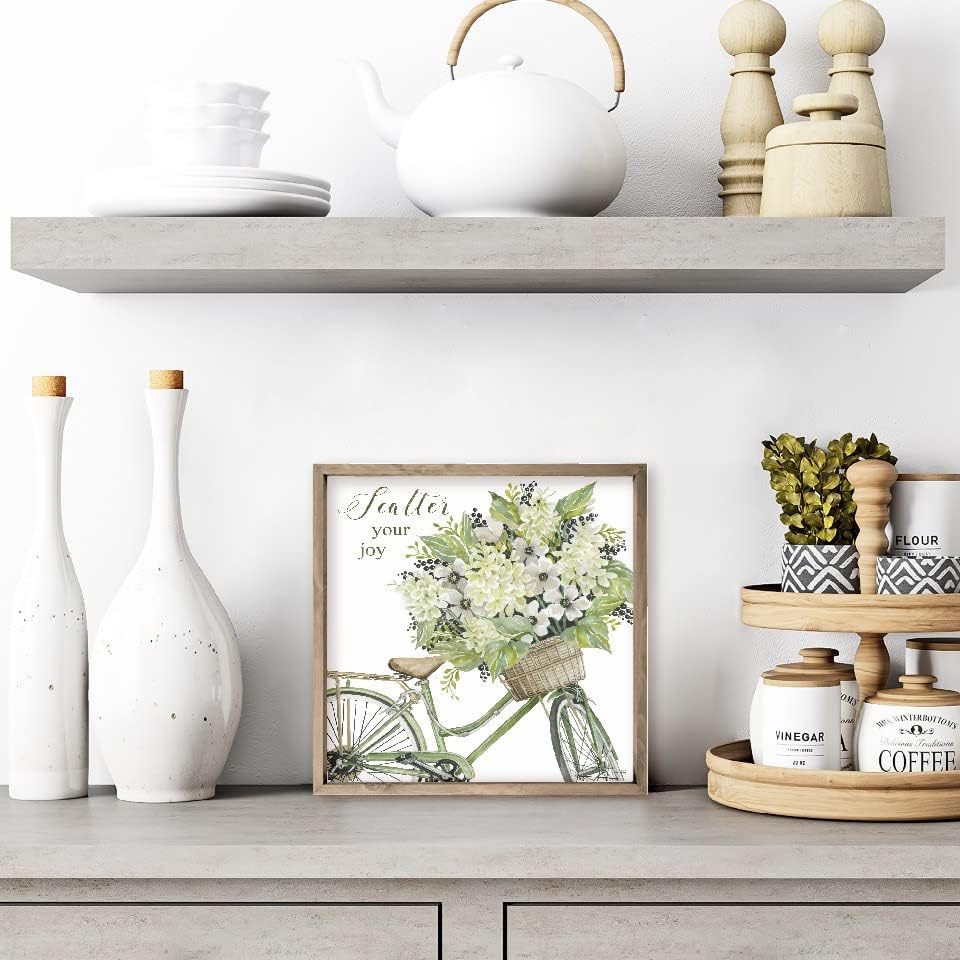 Scatter Your Joy Bike With Flower Basket Wall Decor Sign