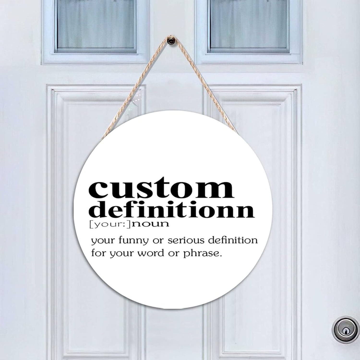 Funny Noun Dictionary Custom Round Wood Wall Sign