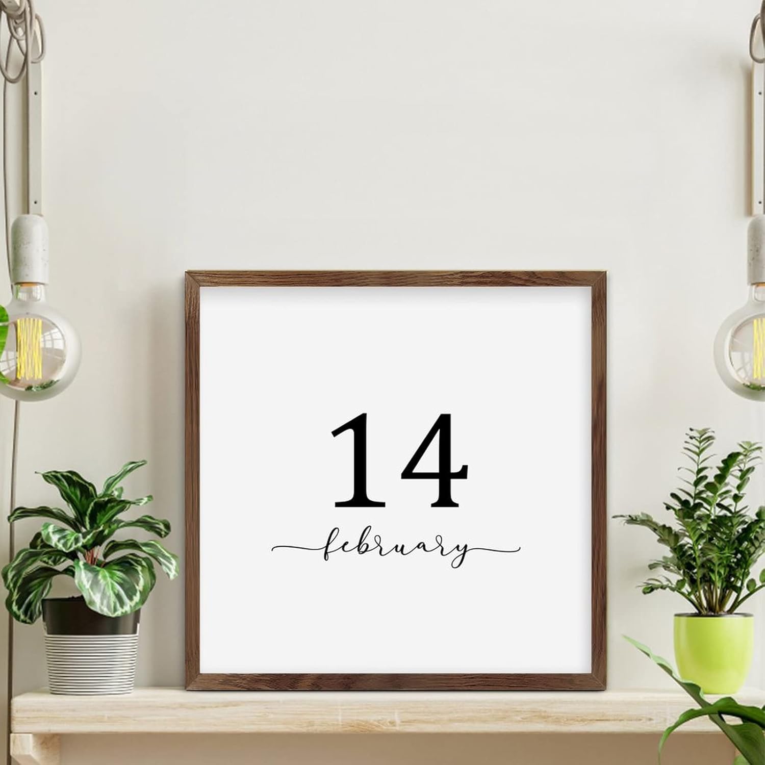 February 14 Wooden Wall Table Sign Room Decor