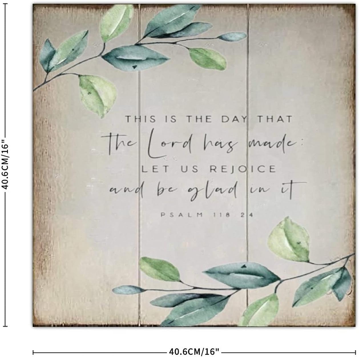 Rustic Wood Bible Verse Sign 16x16inch Modern Farmhouse Wall Decor