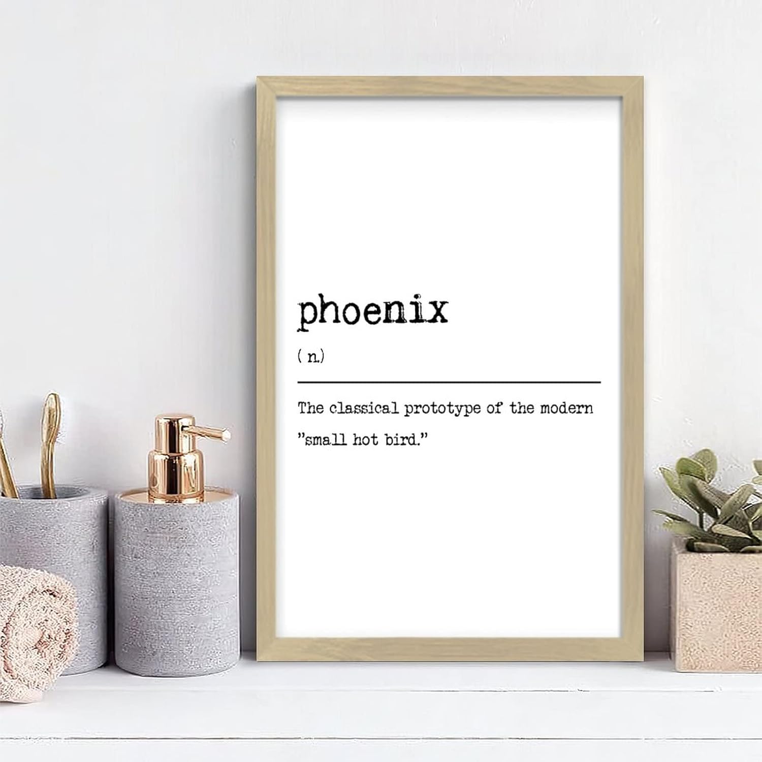 Phoenix Dictionary Definition Rustic Wall Hanging Sign 12x8in