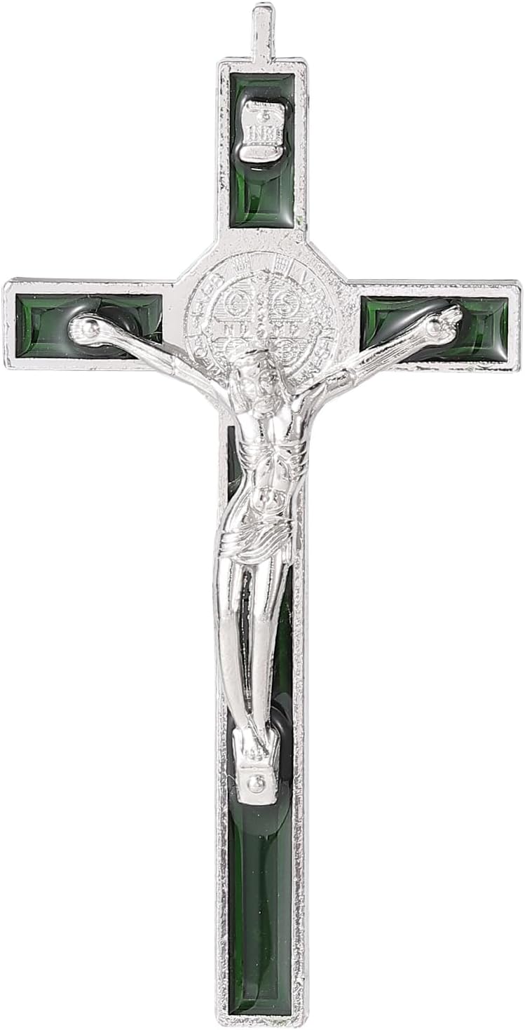 VINETEN Crucifix Wall Cross 4 Inch Black Enamel Catholic Decoration