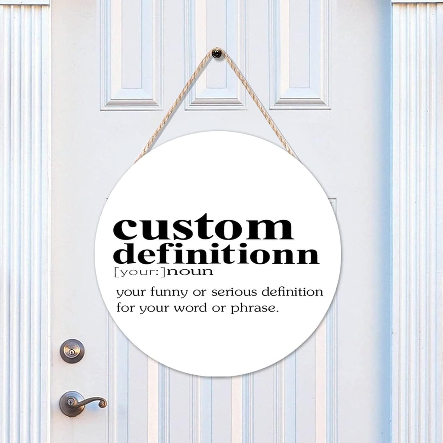 Funny Noun Dictionary Custom Round Wood Wall Sign