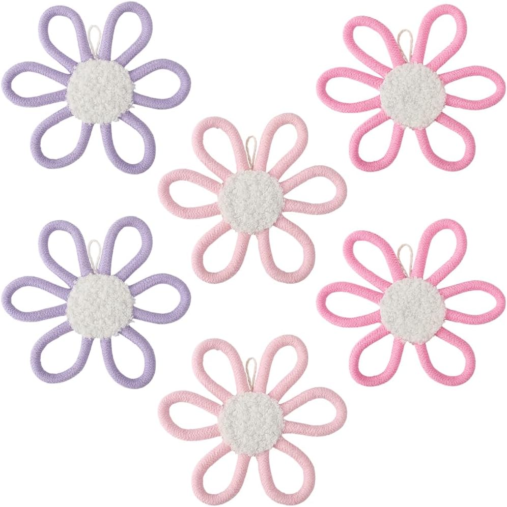 CRASPIRE 6Pcs Daisy Flower Wall Decor Boho Style