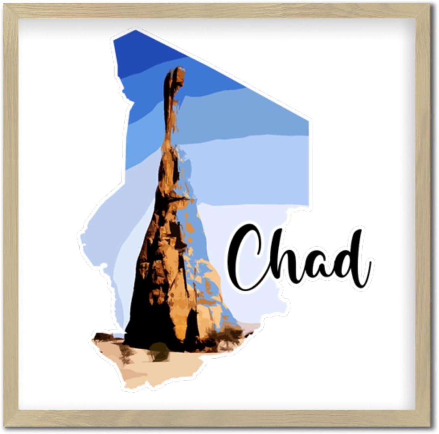 Chad Wood Framed Printed Sign Wall Art Decor