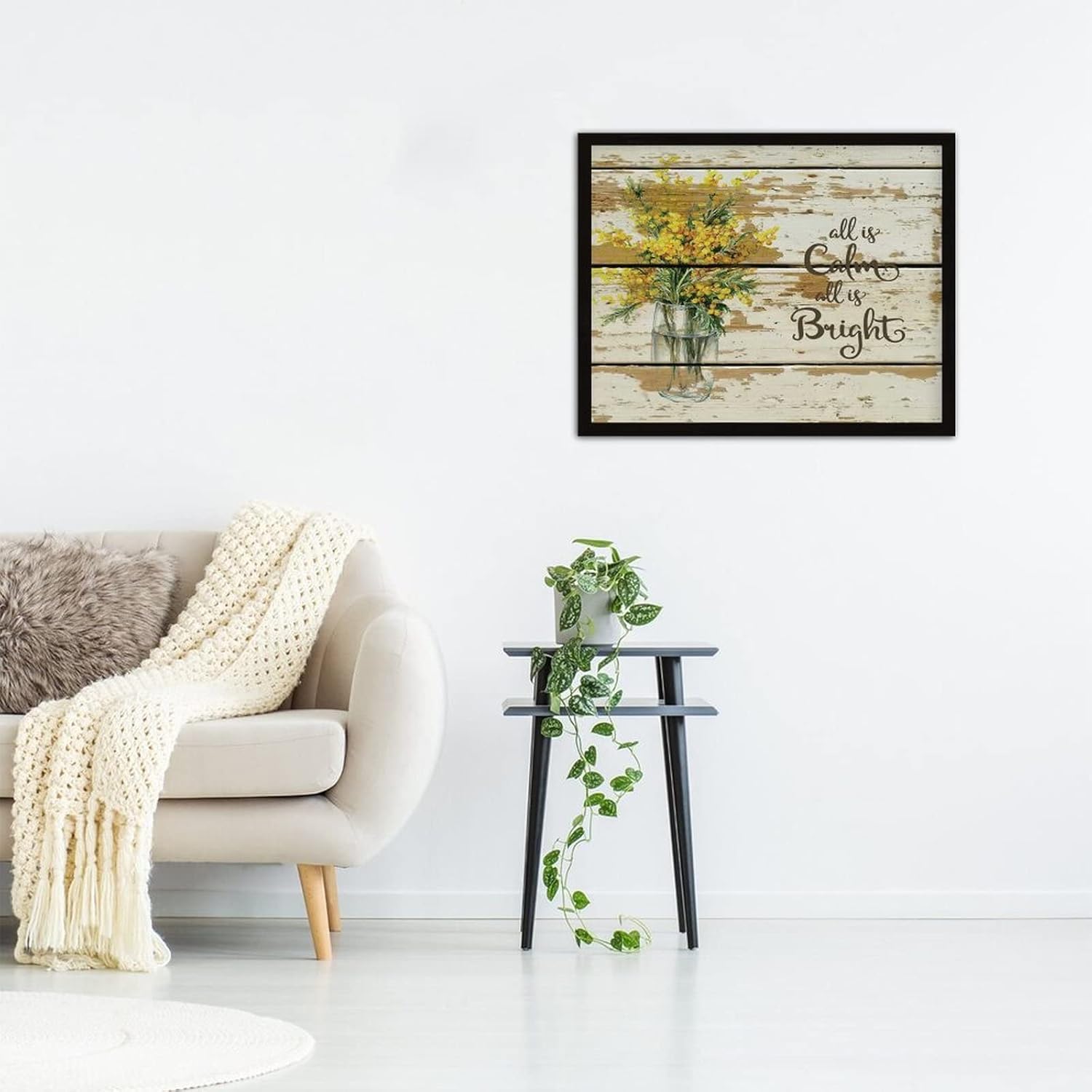 Funny Framed Wooden Wall Plaque All is Calm All is Bright