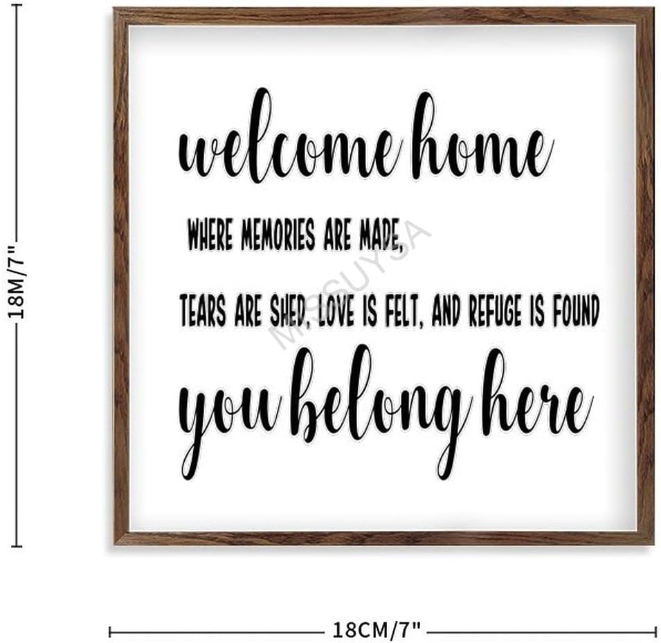 Welcome Home You Belong Here Framed Wood Sign