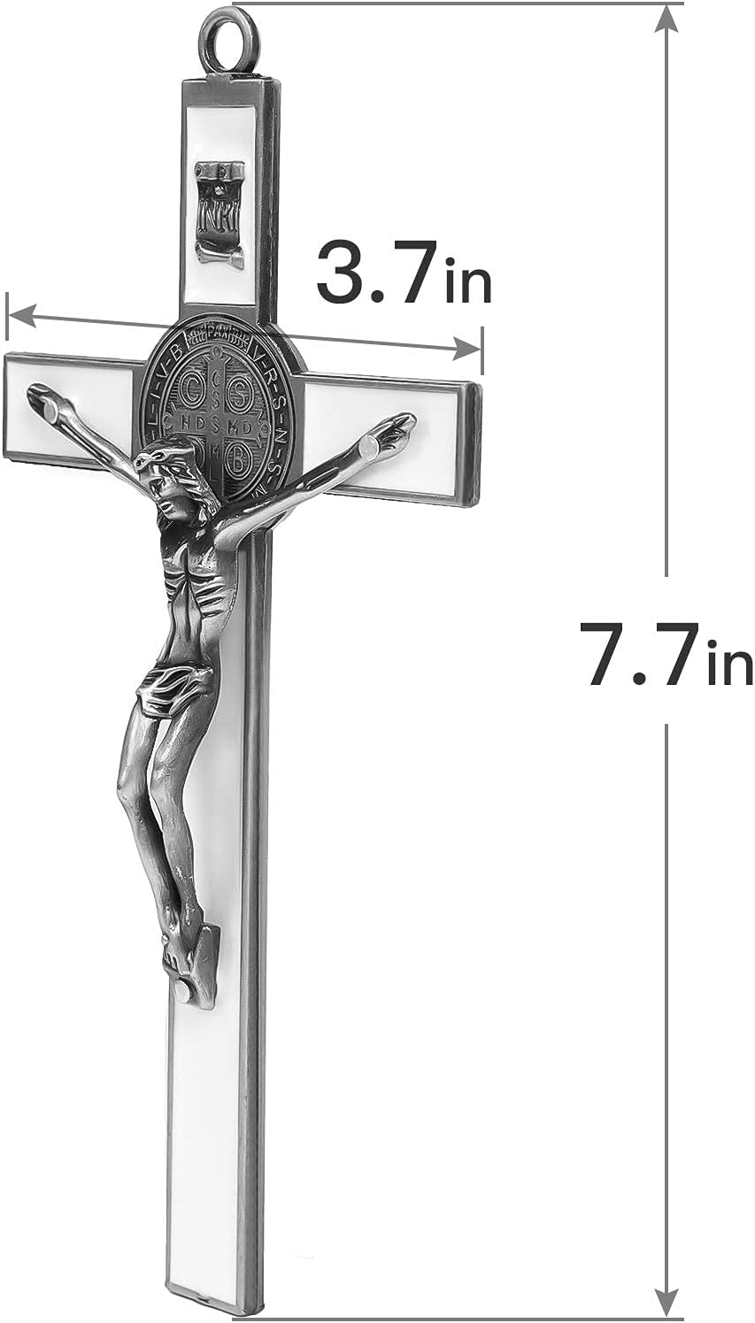 VINETEN White Enamel Crucifix Wall Cross - 77x4x1