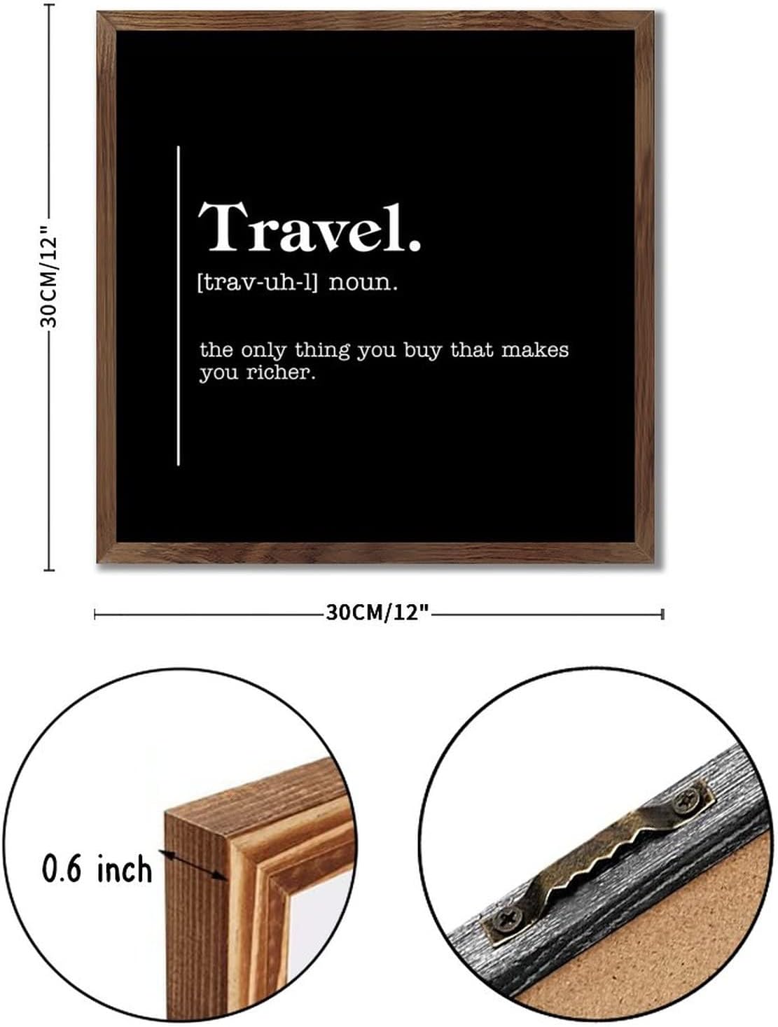 Travel Word Definition Meaning Farmhouse Wood Sign 12x12 1