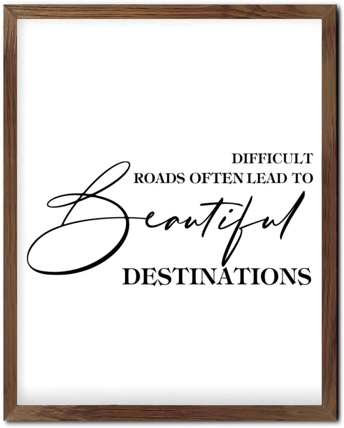 Difficult Roads Often Lead to Beautiful Destinations Wall Sign
