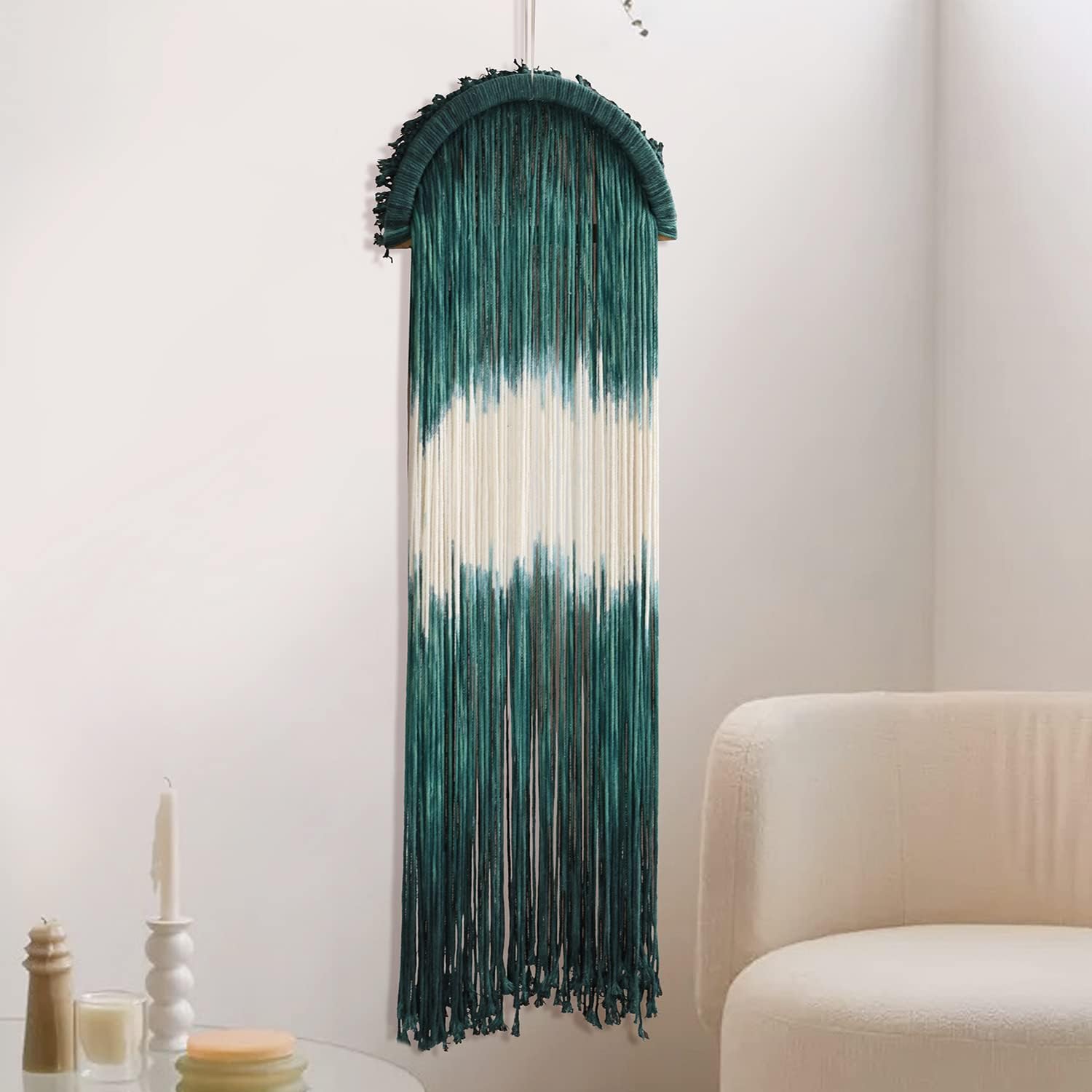 Flber Boho Macrame Wall Hanging Green Decor
