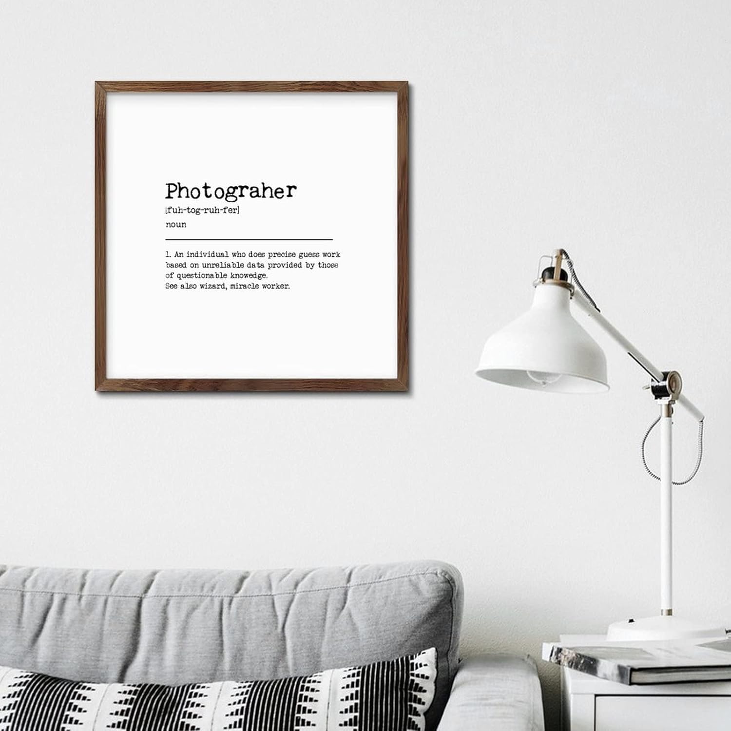 Photographer Noun Definition Wall Decor Sign 12x12in Wood Framed