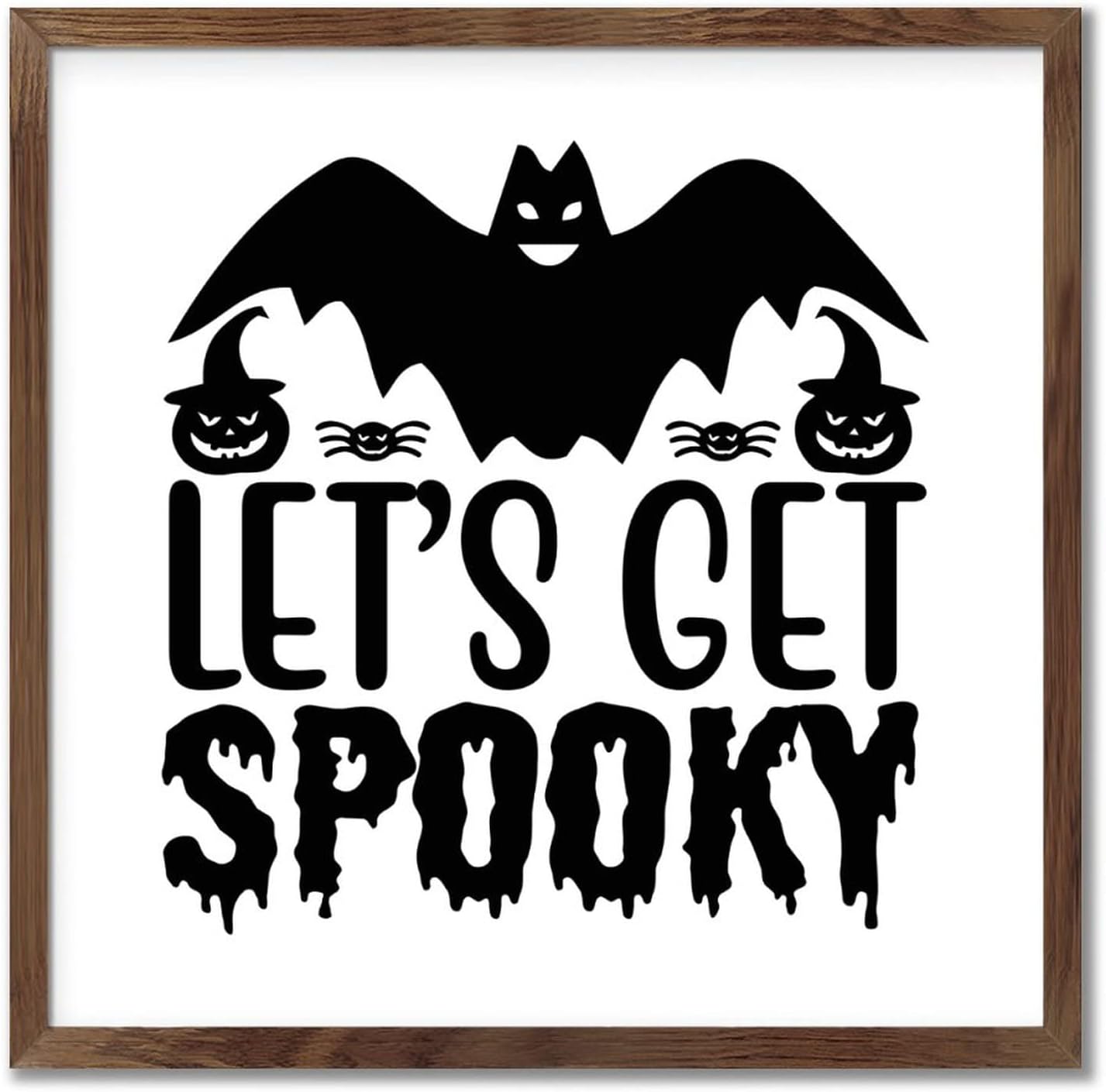 Spooky Witch Broom Stick Wood Framed Wall Sign