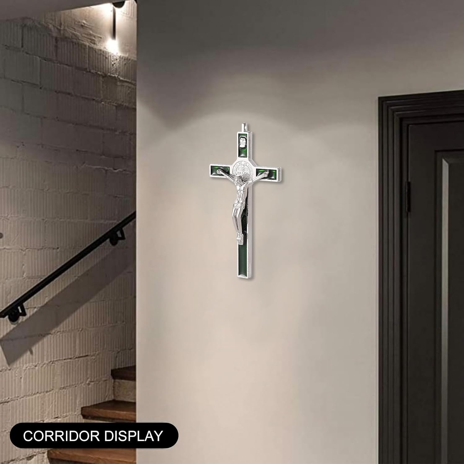 VINETEN Crucifix Wall Cross 4 Inch Black Enamel Catholic Decoration