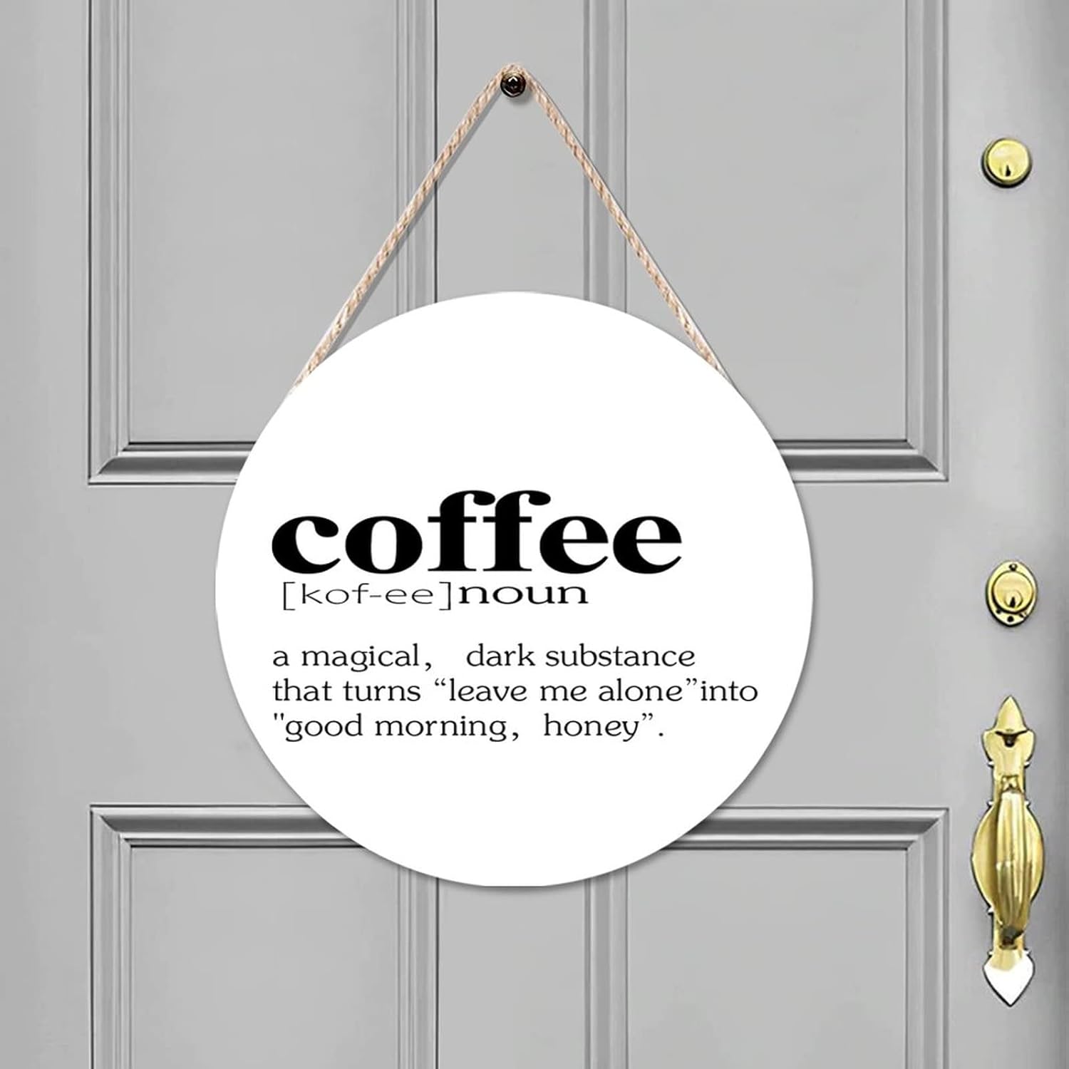 Ditooms Coffee Door Hanger Wall Decor Round Style Farmhouse