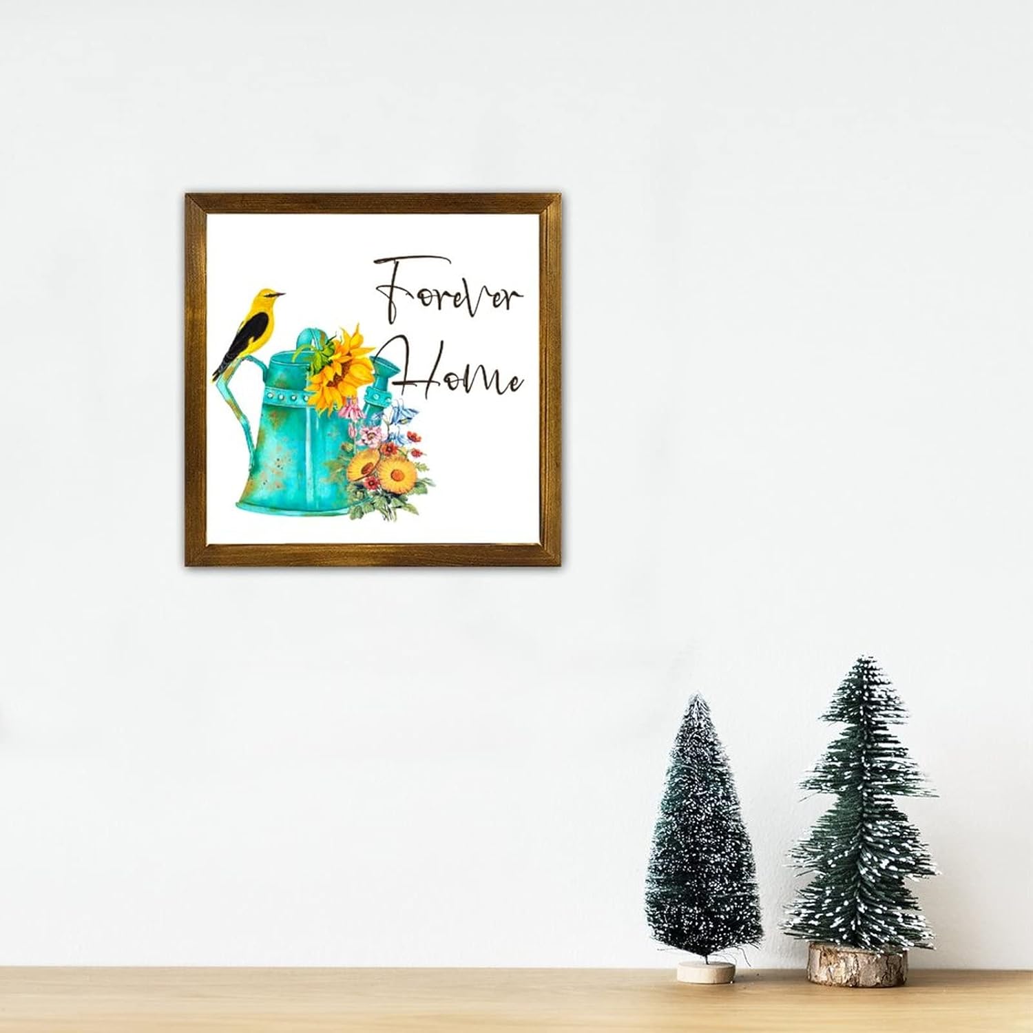 Flower Home Wooden Sign Sunflower Bird Wall Decor