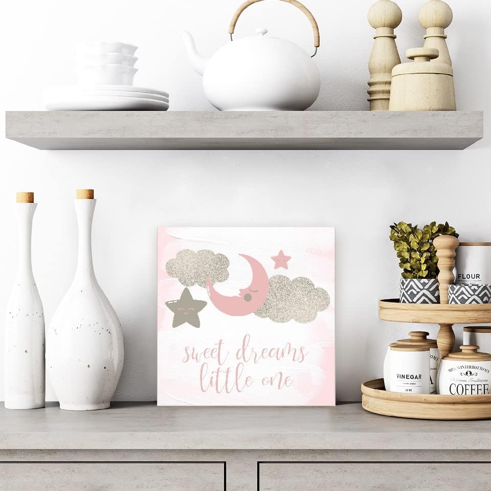 Sweet Dreams Little One Pink Wall Decor Sign 12x12