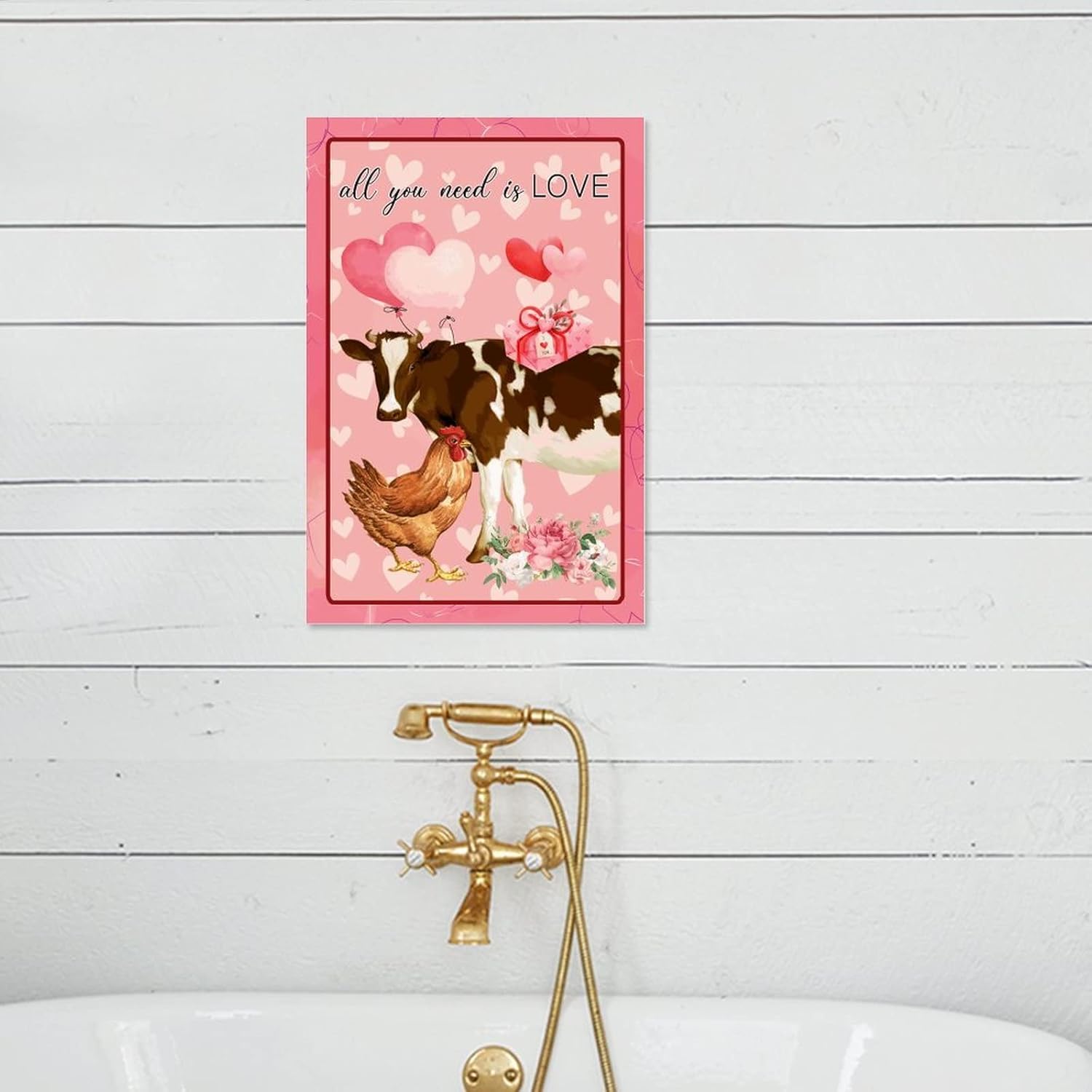 Personalized Rustic Wood Valentines Day Sign 8x12in