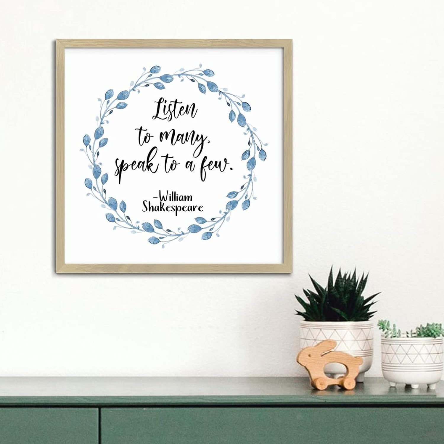 Wood Framed Motivational Quotes Sign 12x12in