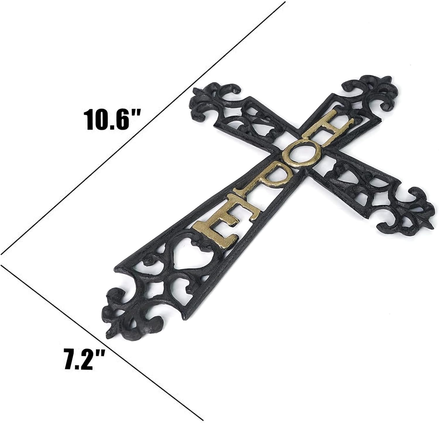 DreamsEden Cast Iron Wall Cross Hope Decor