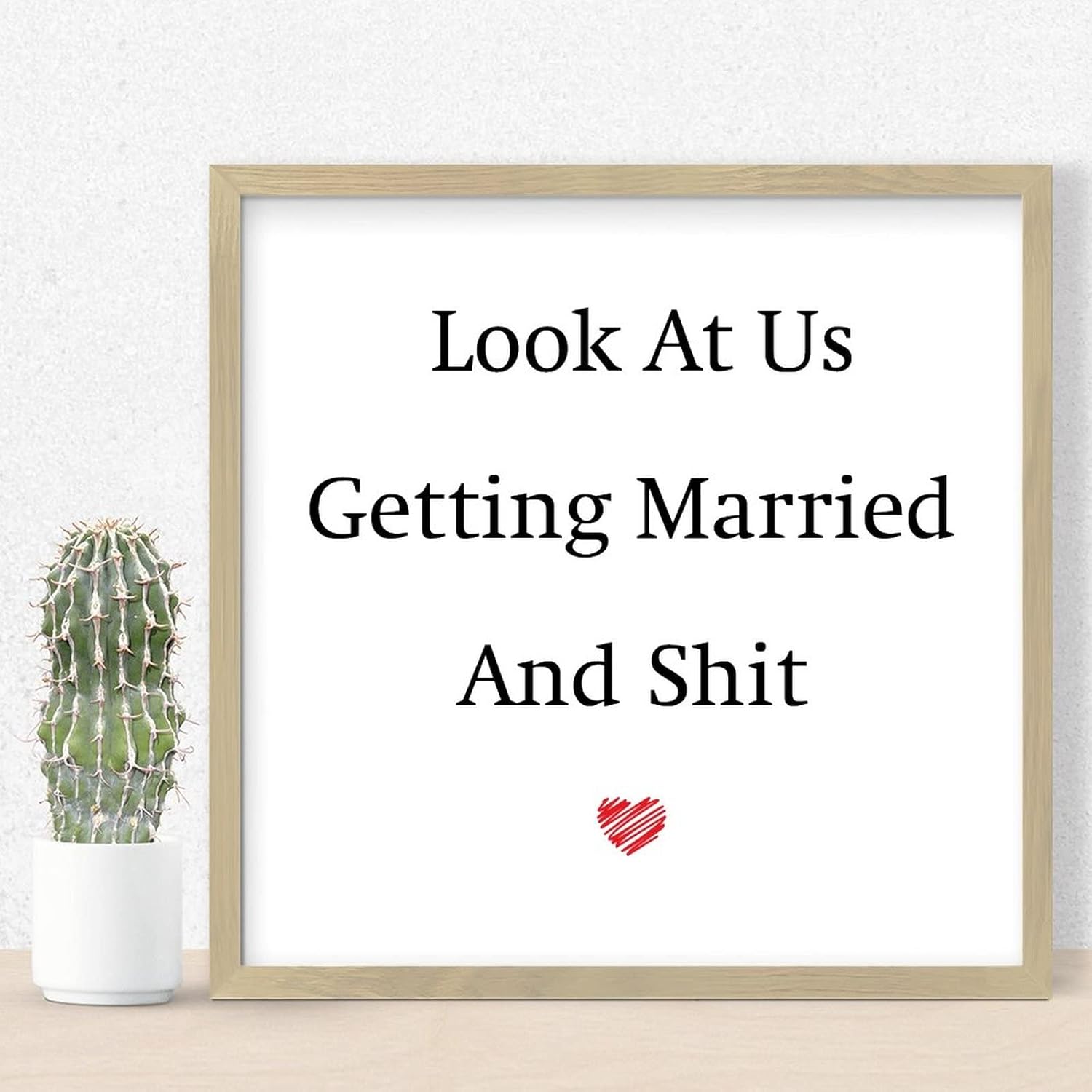 Valentines Day Couples Getting Married Wooden Wall Sign