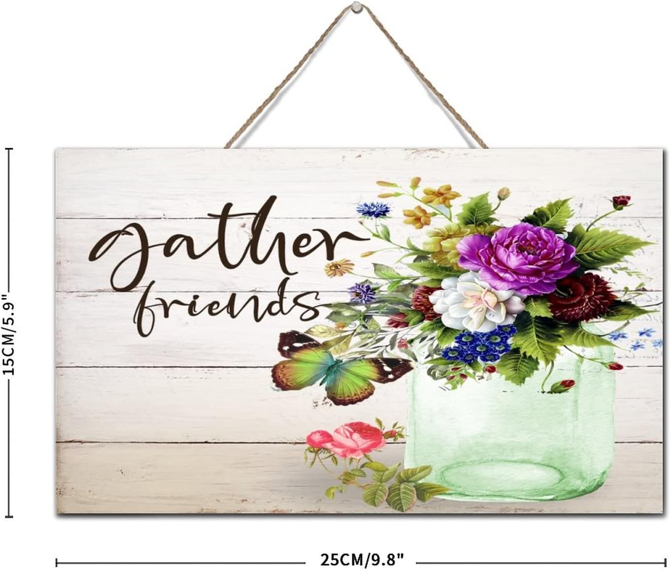 Modern Wall Decor Wood Signs with Floral Design
