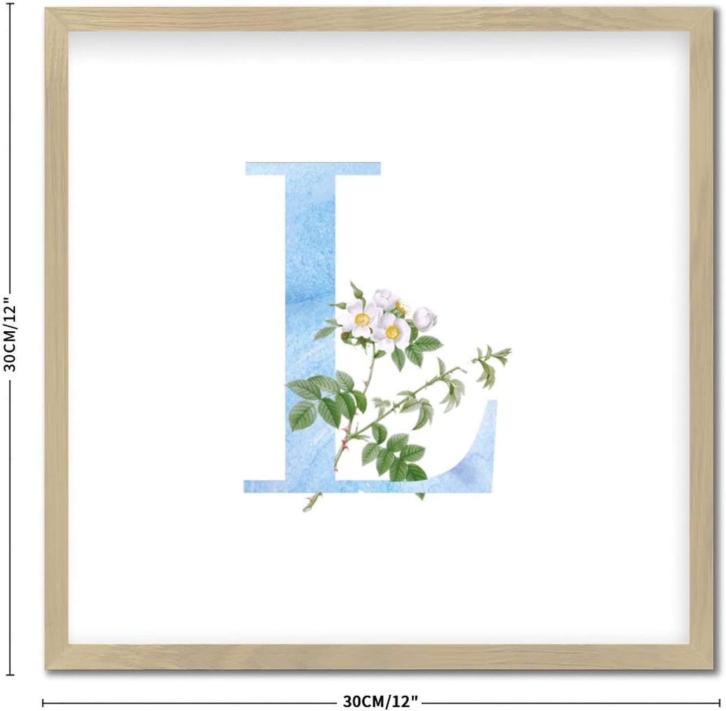 Funny Wood Framed Wall Decor Sign with L Initial