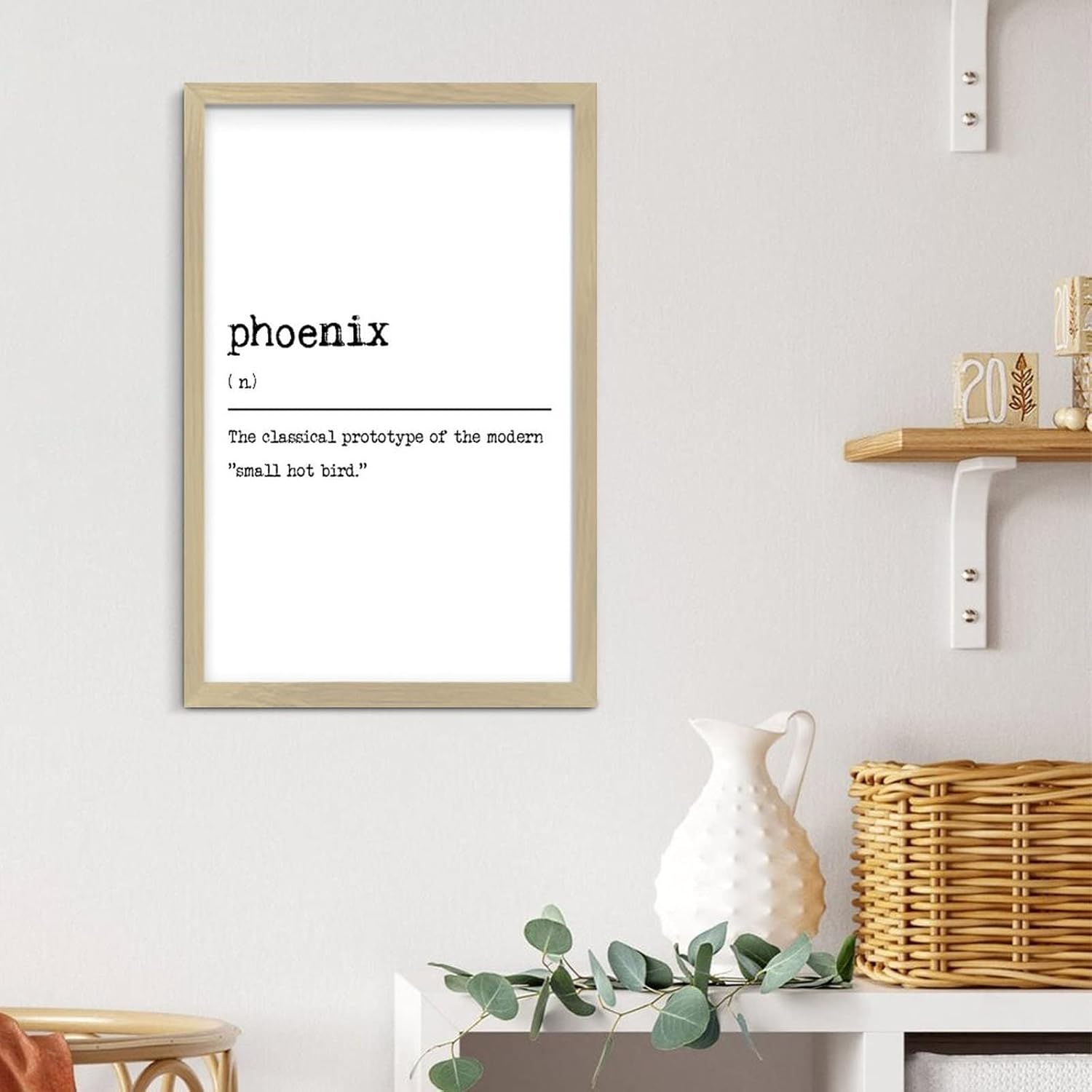 Phoenix Dictionary Definition Rustic Wall Hanging Sign 12x8in