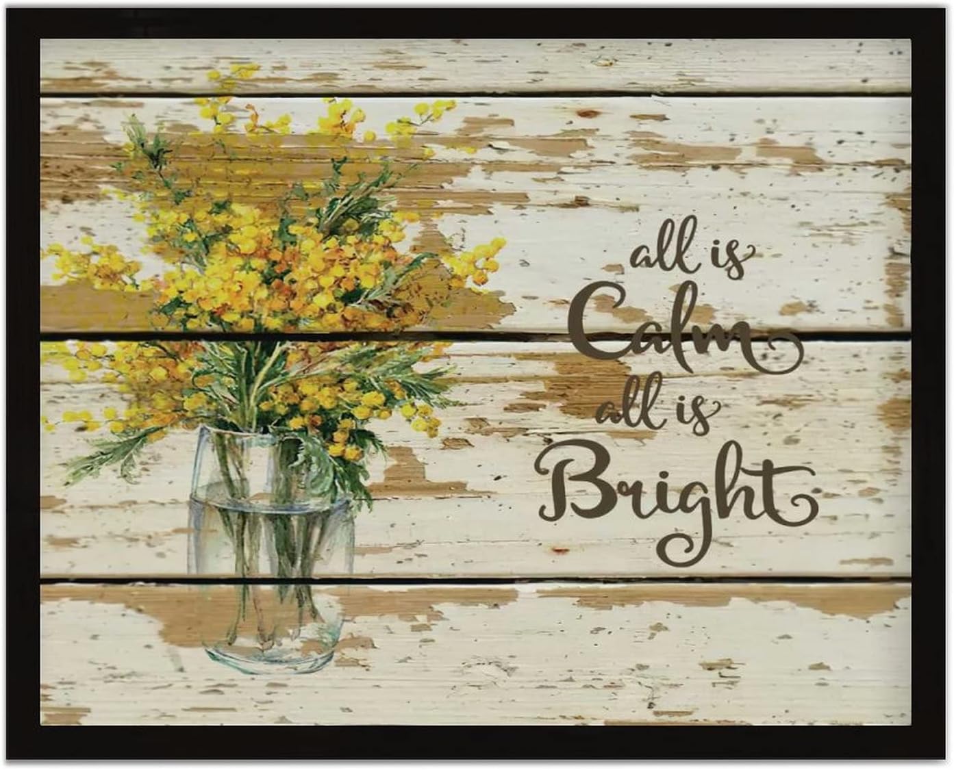 Funny Framed Wooden Wall Plaque All is Calm All is Bright