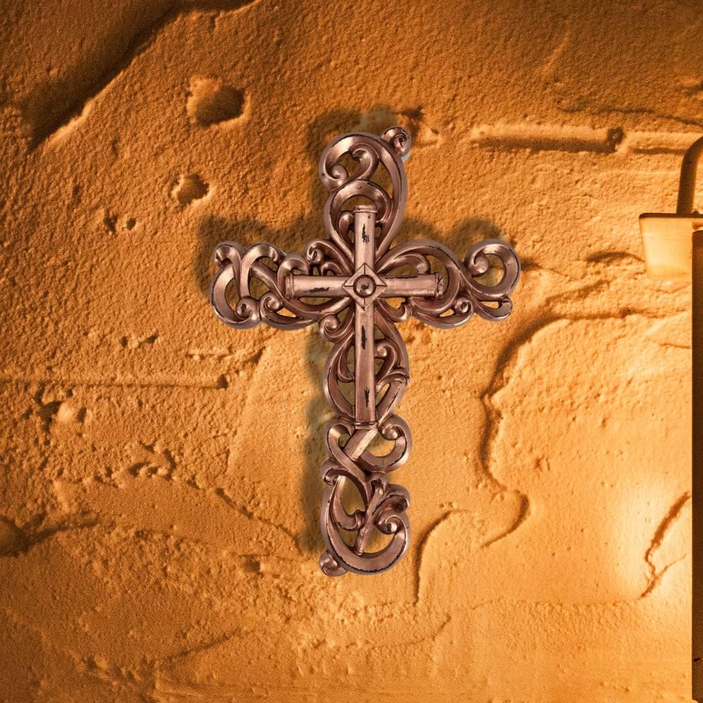 Comfy Hour Faith and Hope Wall Hanging Cross in Rose Gold