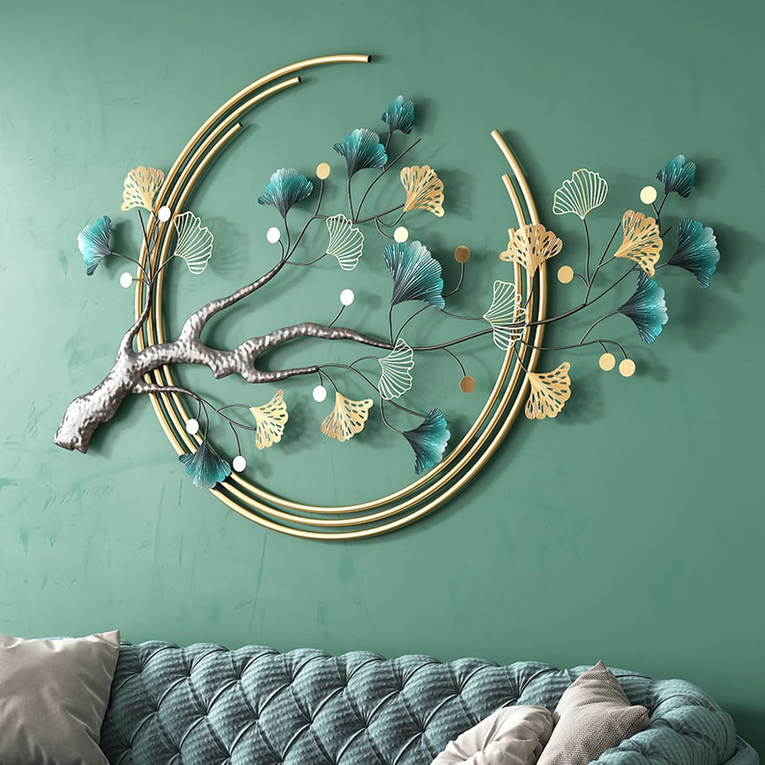 Umbifa Ginkgo Leaf 3D Metal Wall Decor Sculpture
