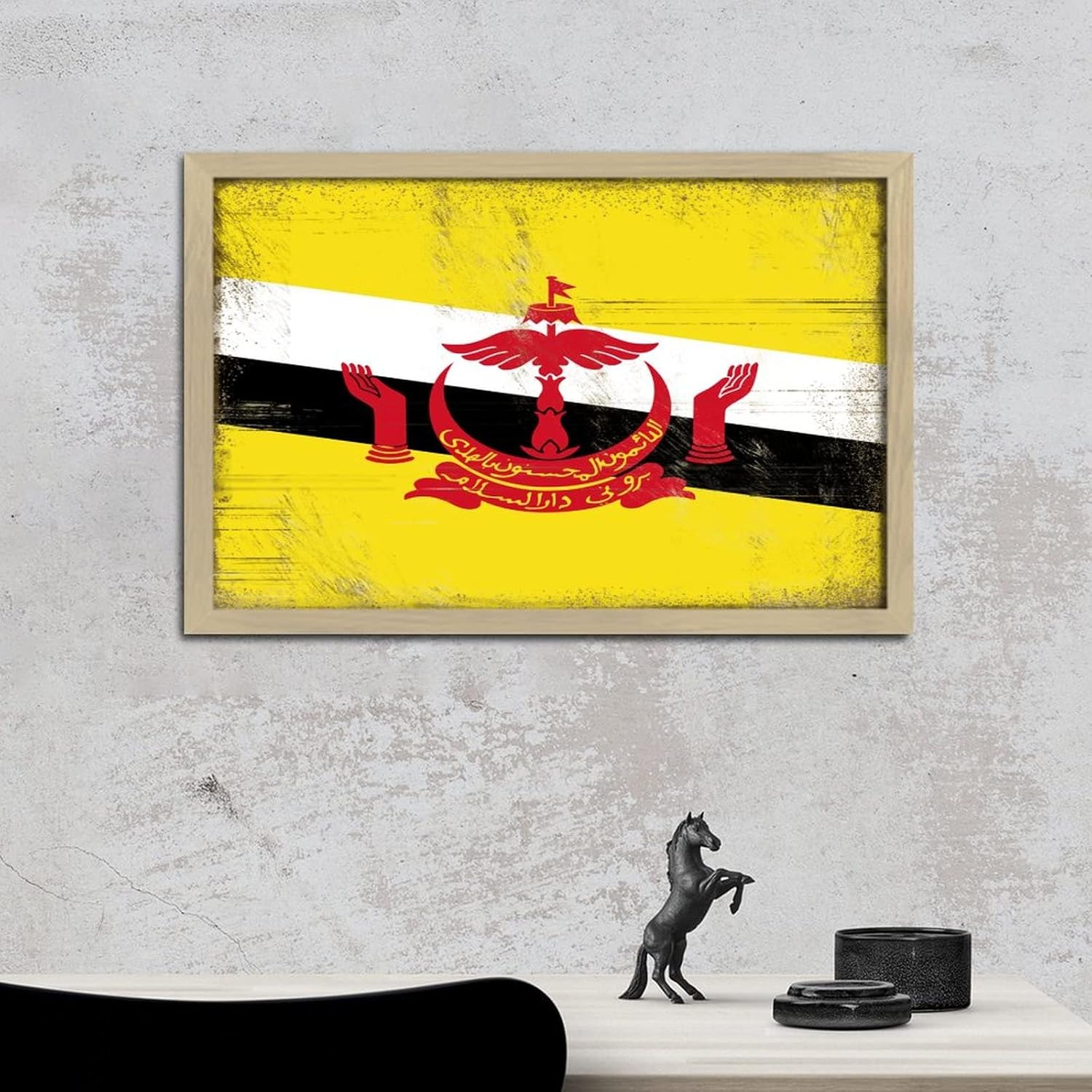 Personalized Framed Wooden Sign for Brunei Wall Decoration 8x12in