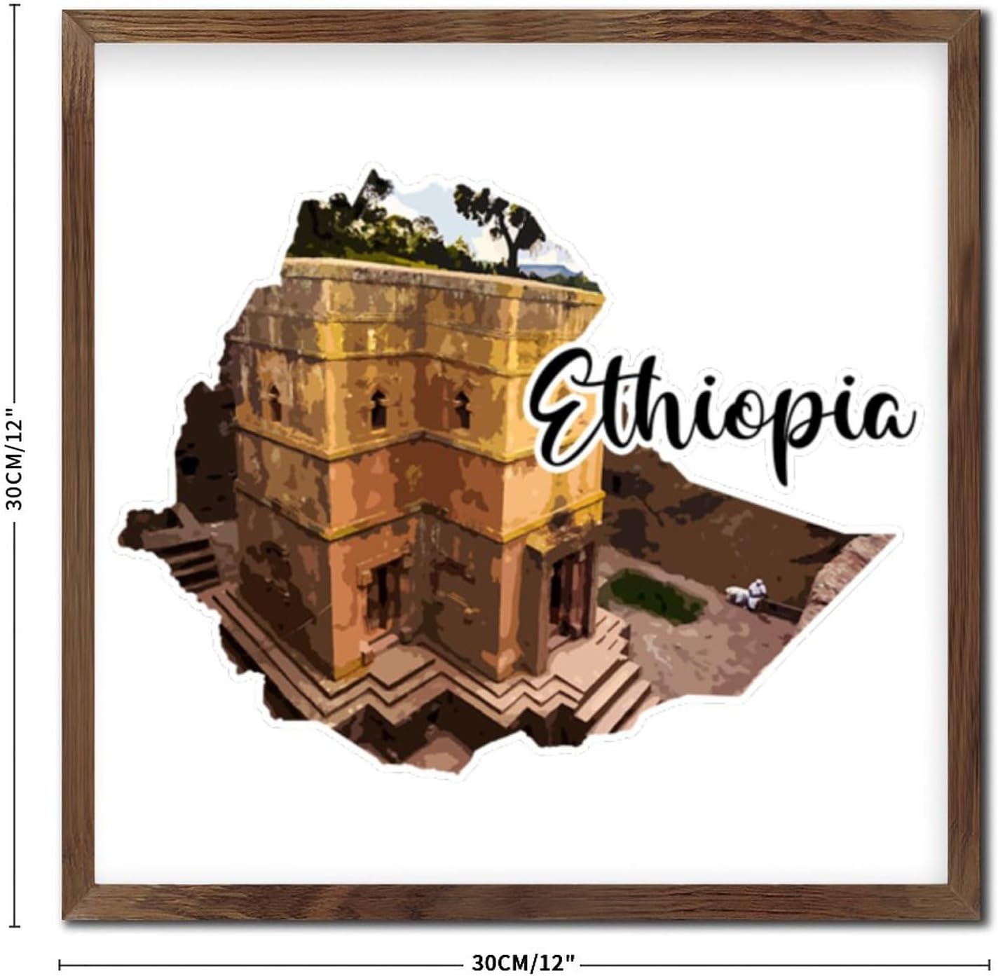 Ethiopia Travel Wooden Wall Sign 12x12in