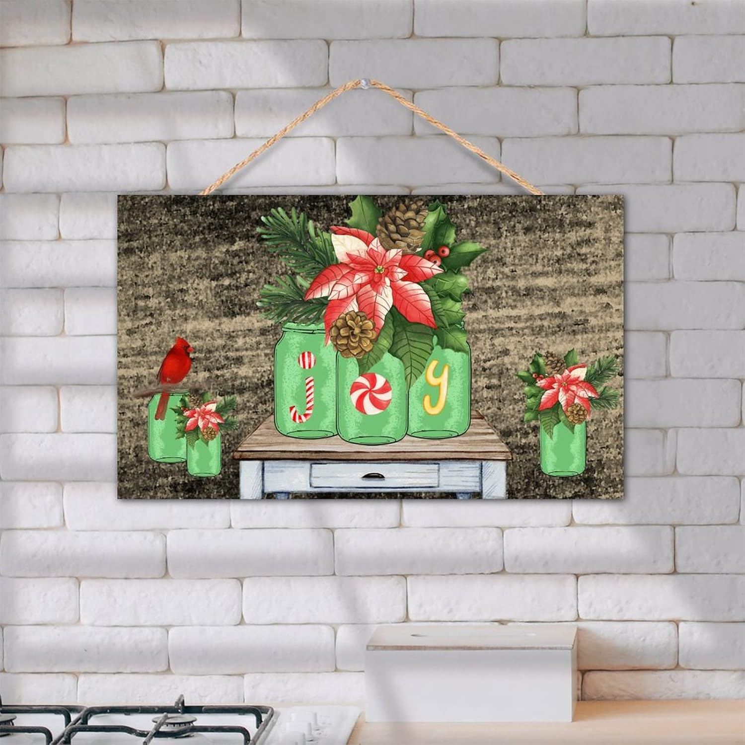TEANFUN Christmas Wall Sign 12x20 Inch