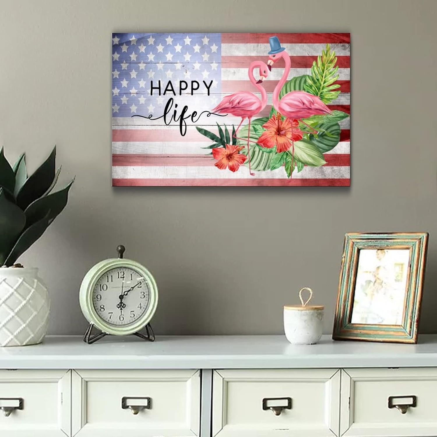 American Patriotic Memorial Day Wooden Plaque 12x16in