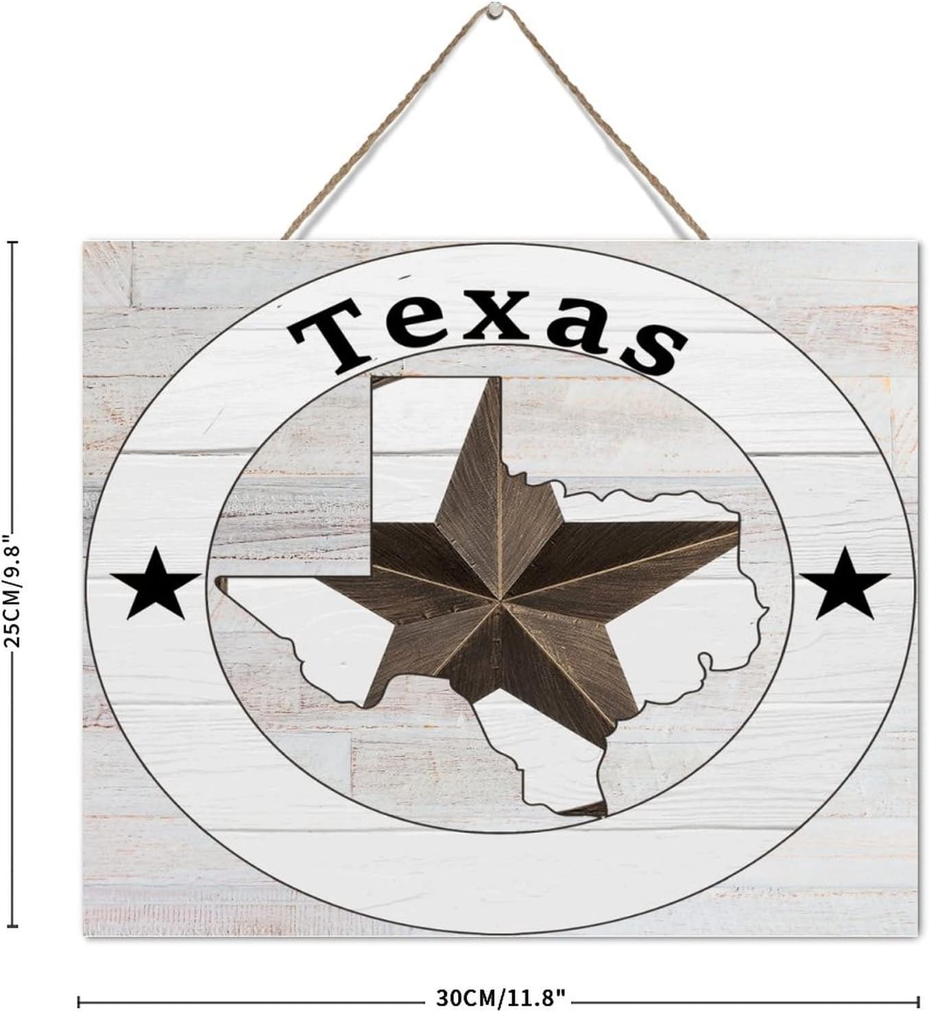 Texas Lone Star Wall Map Wood Sign 10x12 Inch 1