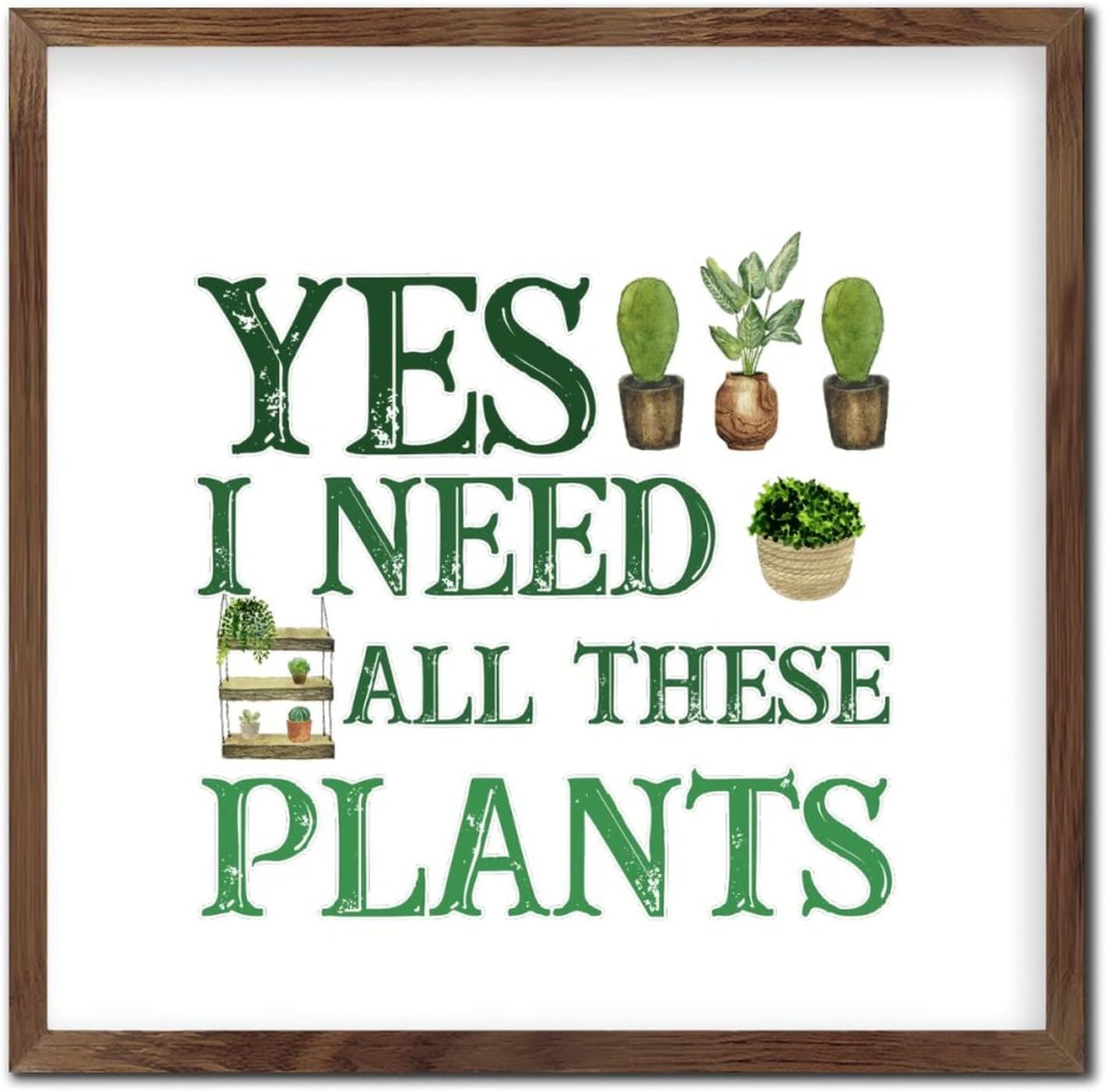 Inspirational Plant Lover Wall Art Sign 12x12in