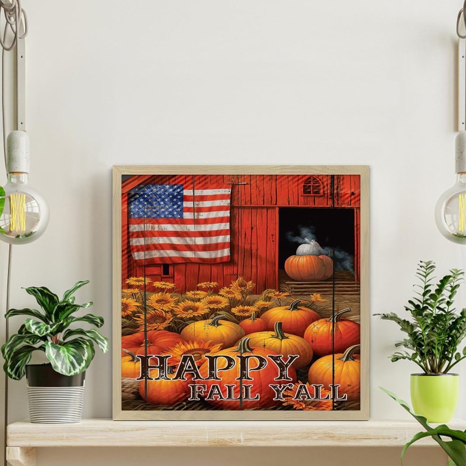 Happy Fall Yall Home Decor Farmhouse Wooden Wall Sign