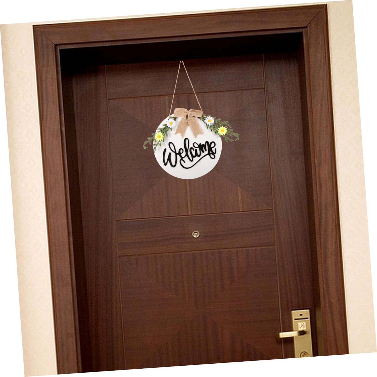 PRETYZOOM Sunflower Wall Hanging Ornament for Front Door Welcome Sign