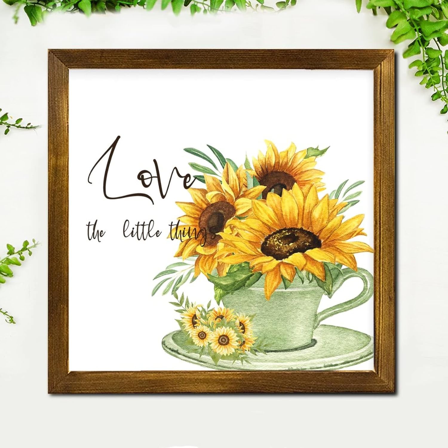 Love The Little Things Wood Framed Sign 12x12 Inch