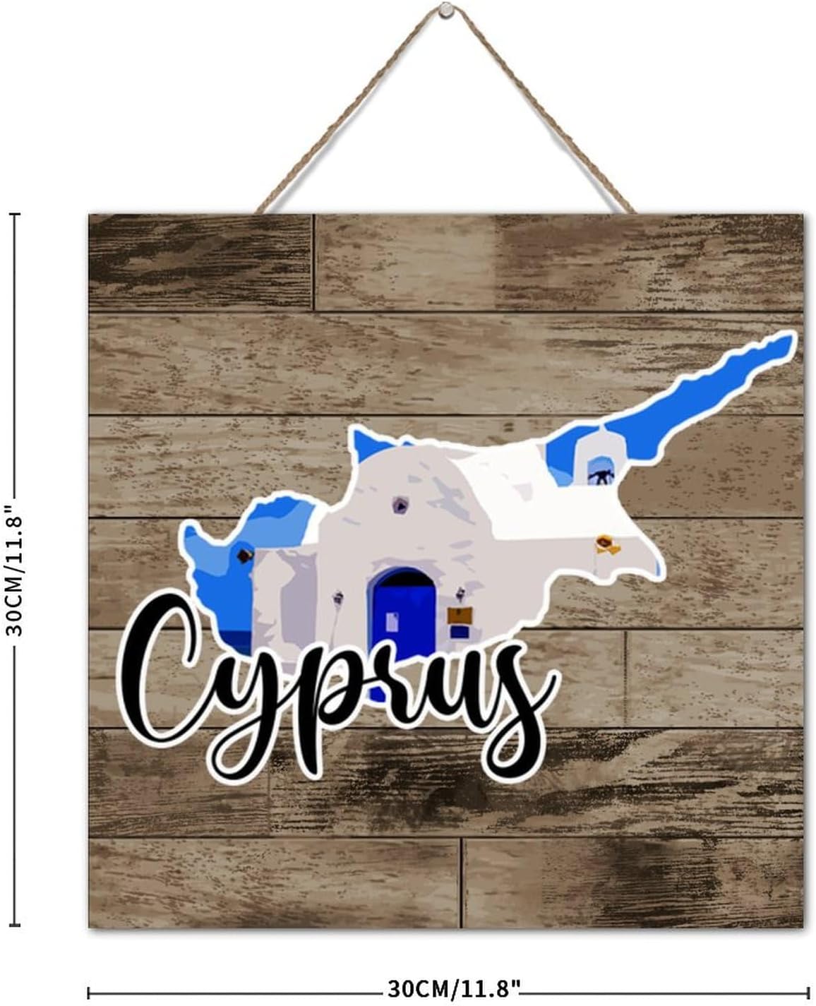 Cyprus Funny Wall Decor Wood Sign 12x12 Travel Theme