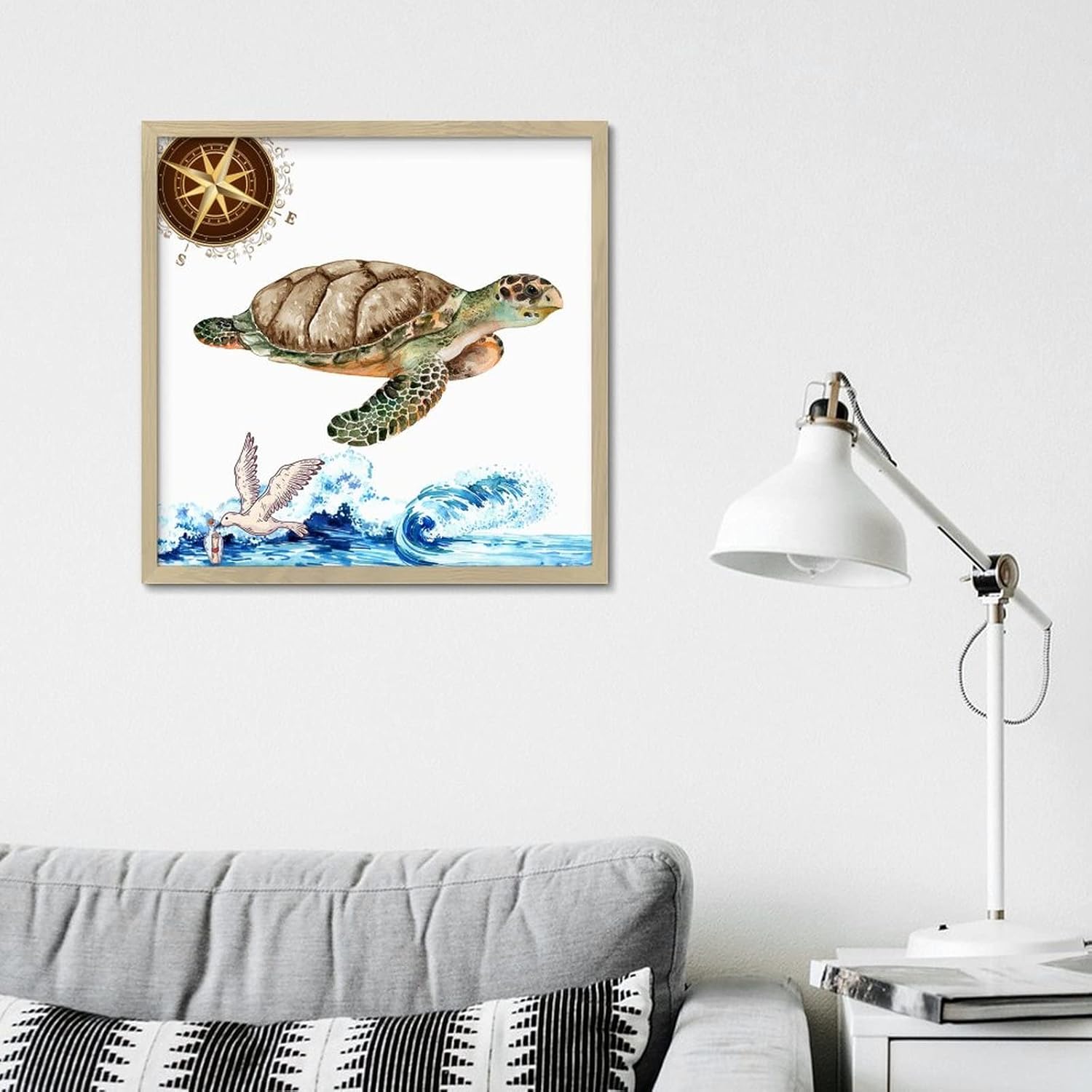 Sea Turtle Wooden Wall Art Sign 12x12in