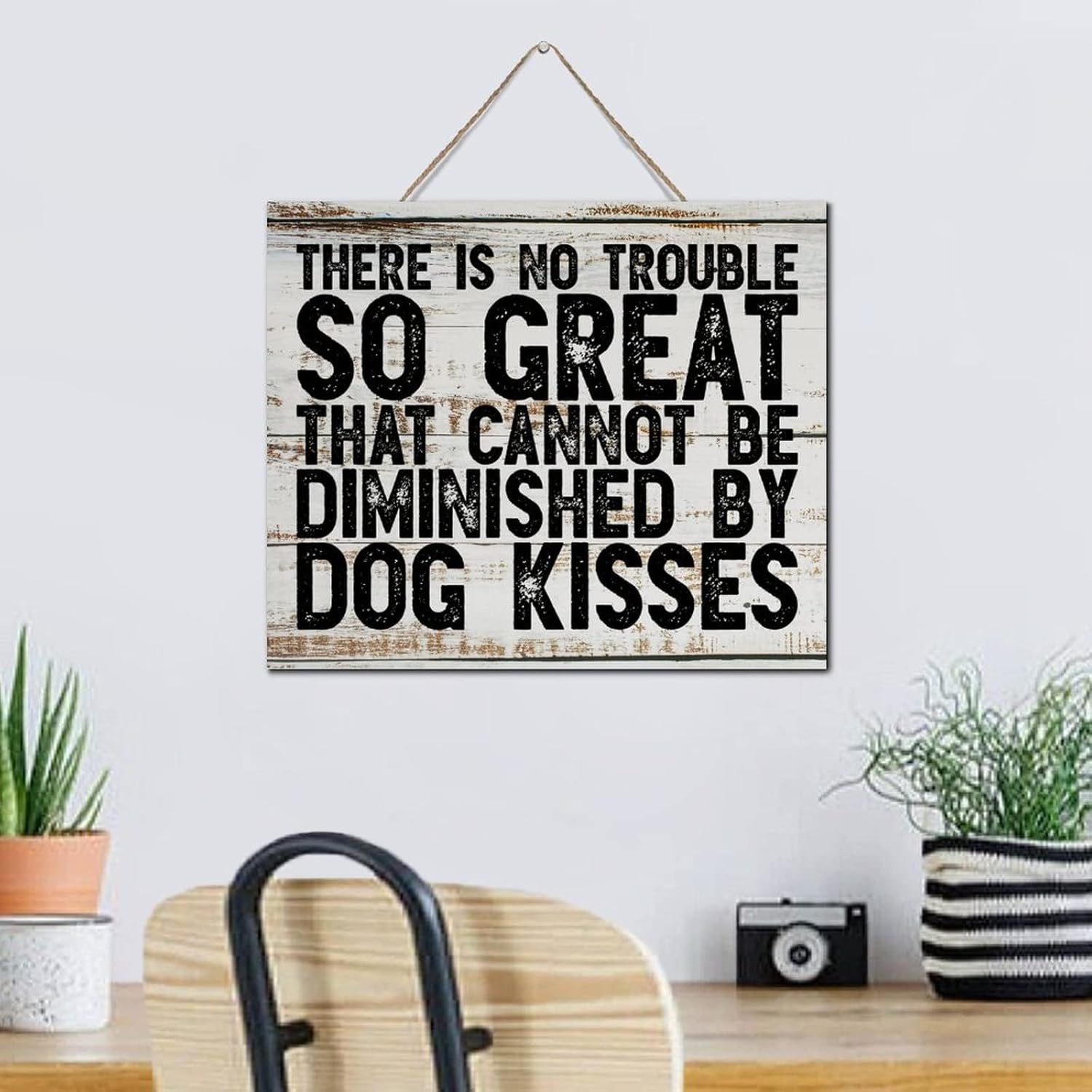 Rustic Decor Wooden Sign Dog Kisses 10x12 Inch Wall Art