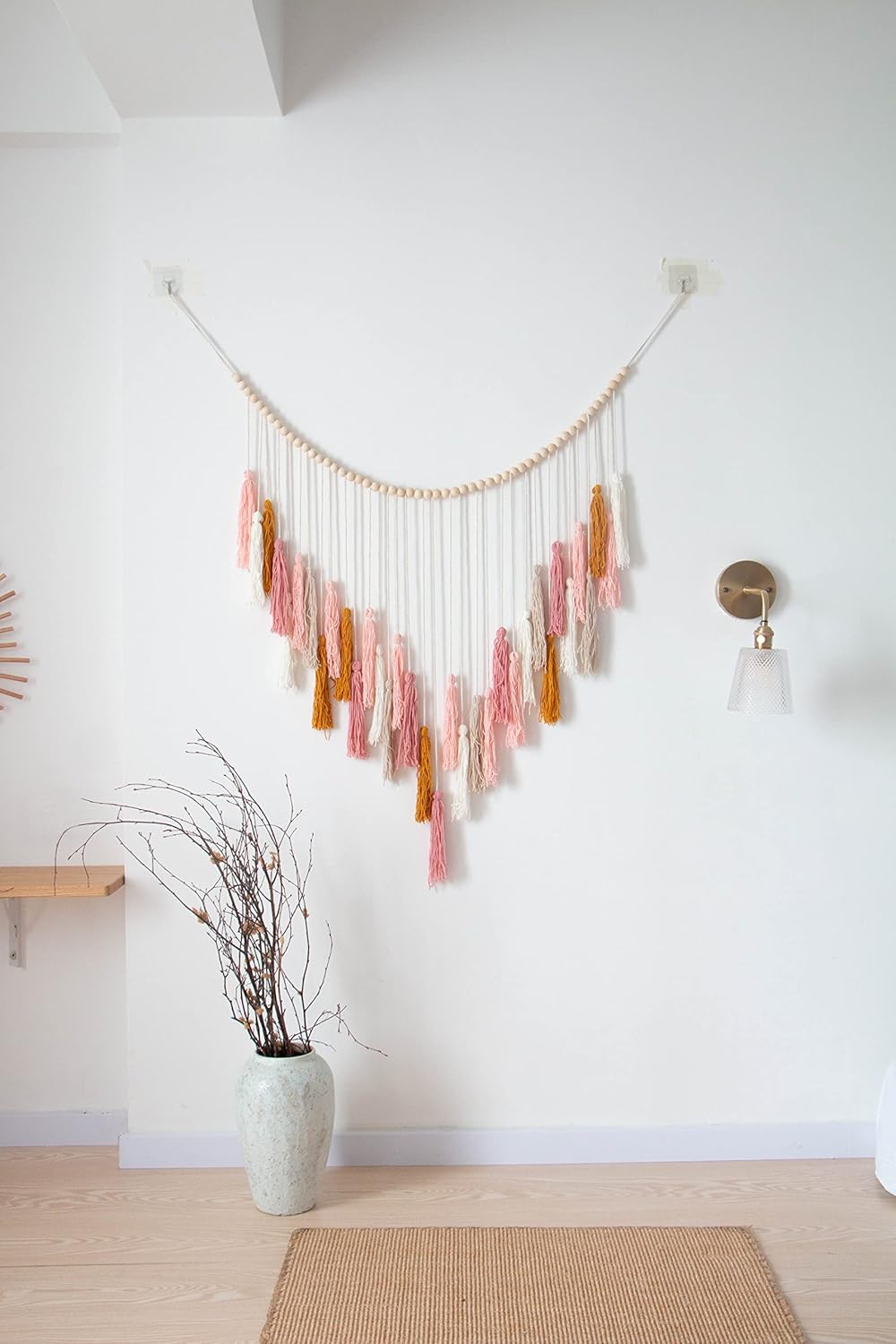 Decocove Macrame Wall Hanging - Pink and Gold
