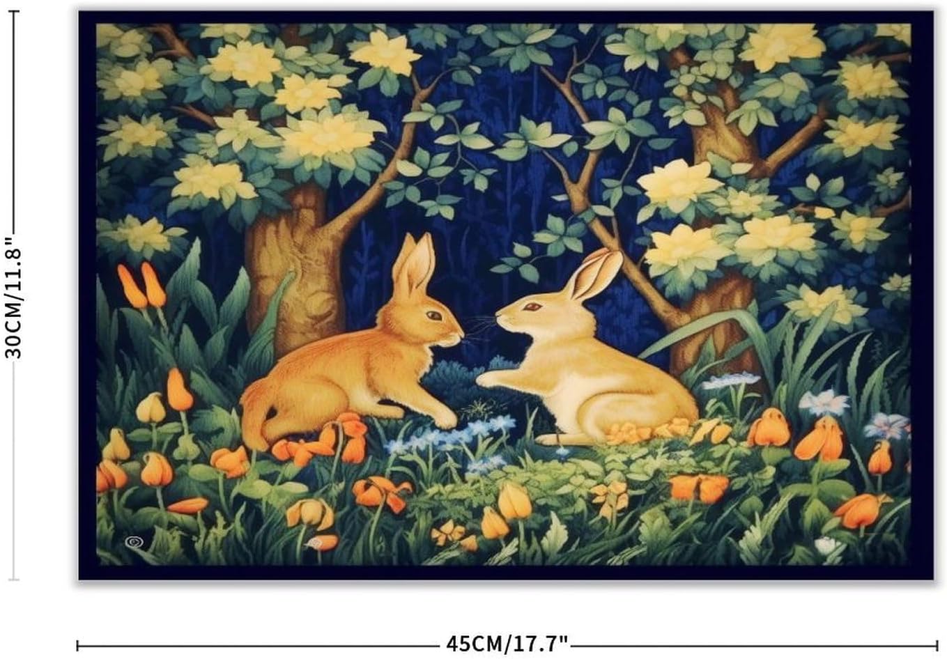 Rabbit Forest Hares Wood Wall Sign 12x18 Inch 1