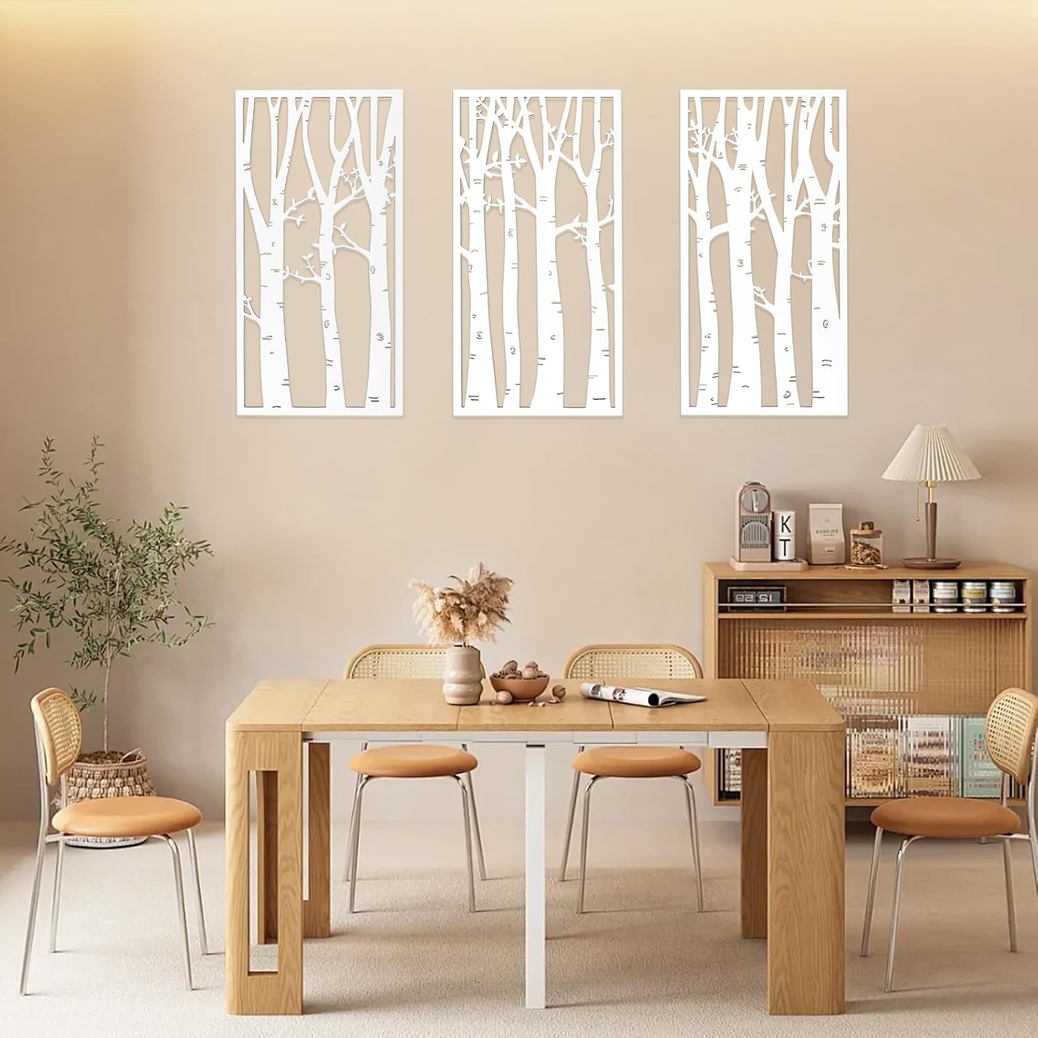 YIYA 3 Piece Birch Tree Wall Art Set