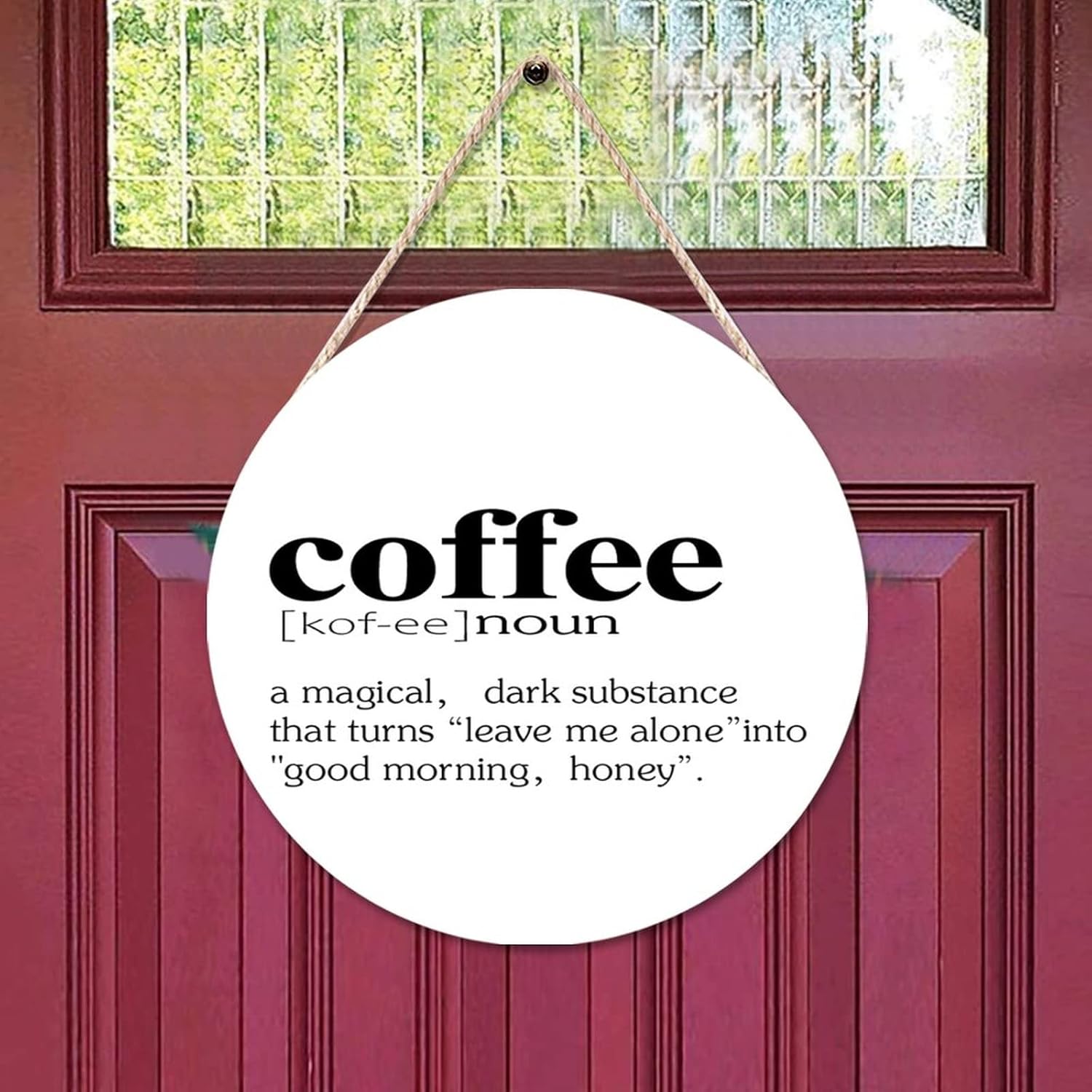 Ditooms Coffee Door Hanger Wall Decor Round Style Farmhouse