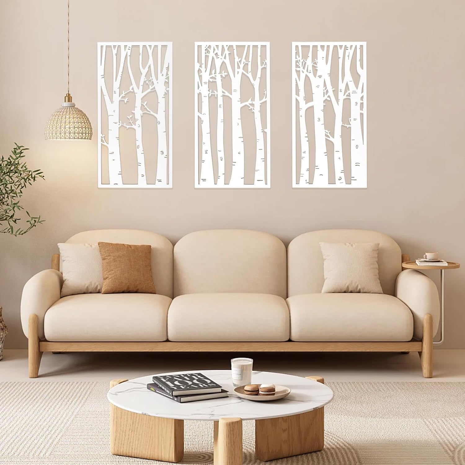 YIYA 3 Piece Birch Tree Wall Art Set