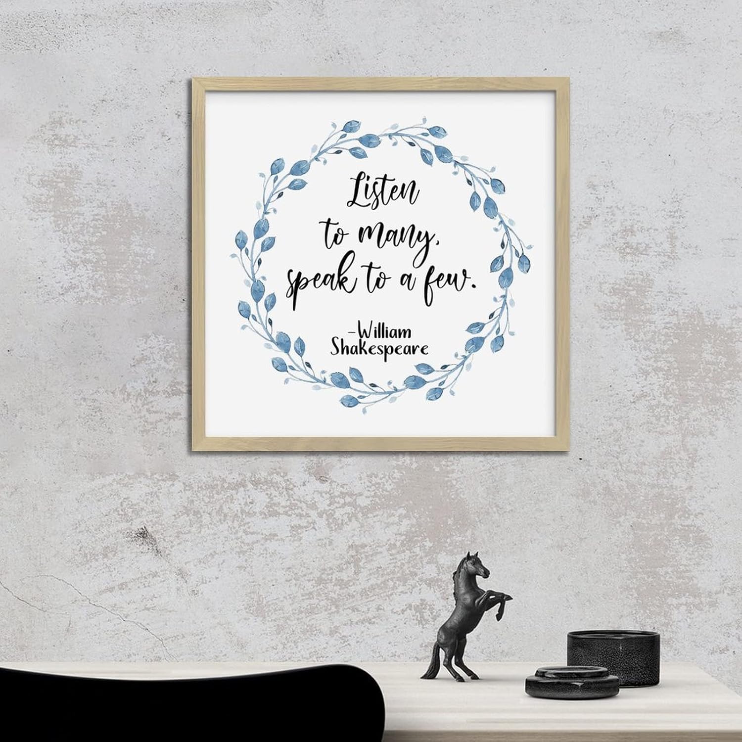 Wood Framed Motivational Quotes Sign 12x12in